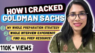 My Goldman Sachs Internship Interview Experience | Complete preparation strategy revealed!
