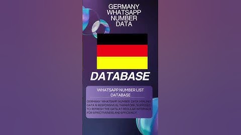 Germany WhatsApp Number Data | Mailing Data