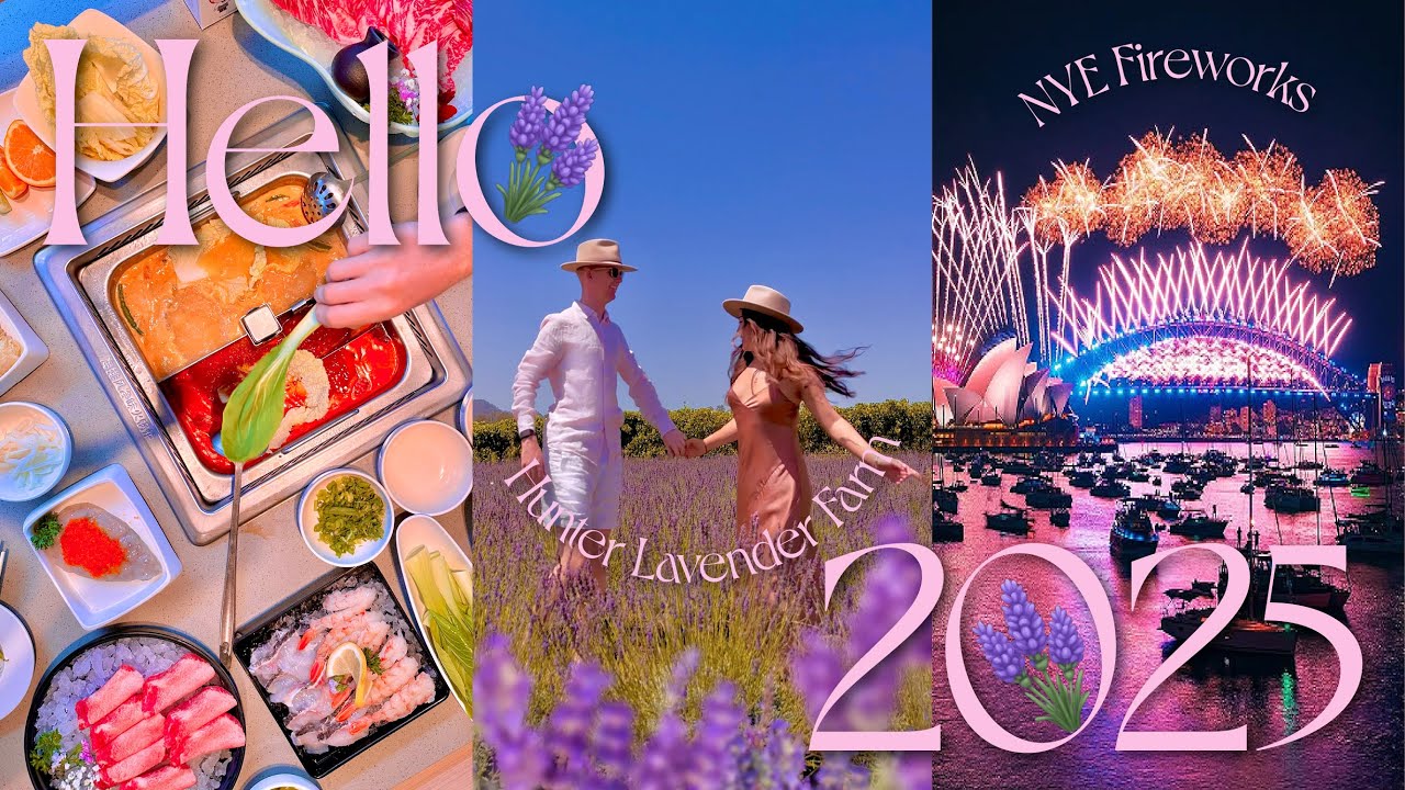 New Year's Vlog 🥳Lavender Farm💜 Tiny Home, Baker Bleu, Haidilao Hotpot, NYE fireworks in Sydney🪩🎉