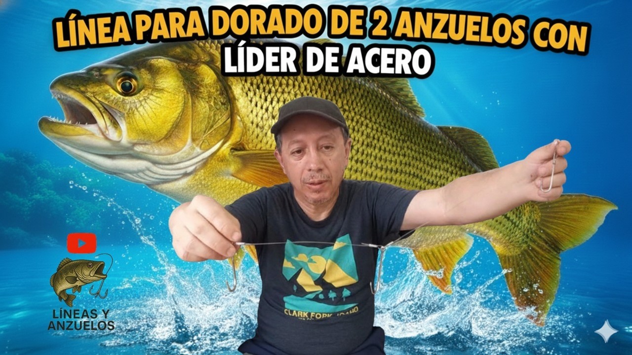 🎣 Línea para Dorado con 2 Anzuelos y Líder de Acero – ¡El Mejor Encarne!