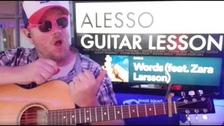 How To Play Words - Alesso, Zara Larsson Guitar Tutorial (Beginner Lesson!)