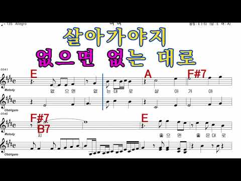 여여  금잔디  iSMB 가수처럼 엠알로 노래 악보  남자 키  E