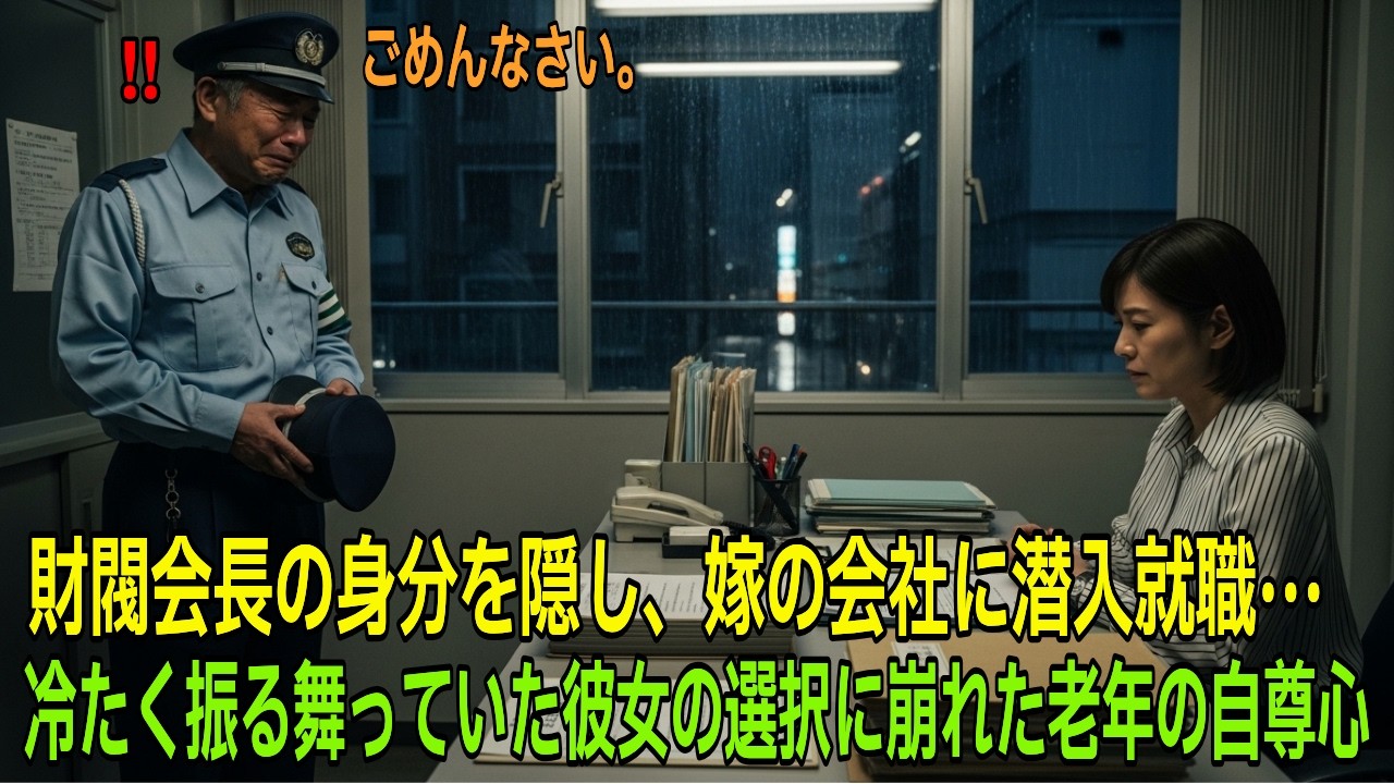 財閥会長の身分を隠し、嫁の会社に潜入就職··· 冷たく振る舞っていた彼女の選択に崩れた老年の自尊心【オーディオブック】【感動の物語】【睡眠ラジオ】