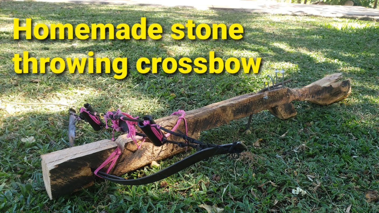 HOMEMADE STONE THROWING CROSSBOW