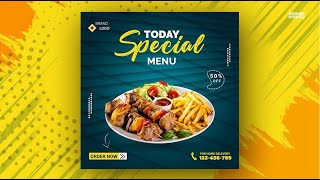 Food Menu Social Media Post Banner For Freepik Easy Photoshop Tutorial