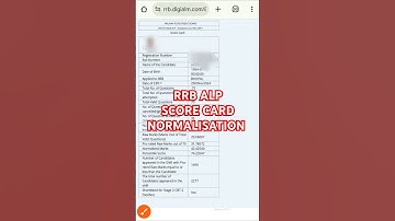 RRB ALP 2024 CBT 1 SCORE CARD, Normalisation #rrb #result
