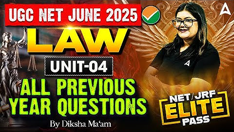 UGC NET Law Unit 4 | UGC NET Law Most Important Previous Year Question By Diksha Ma