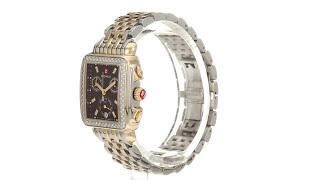 Michele Signature Deco Two-Tone Diamond Watch SKU: 9306323