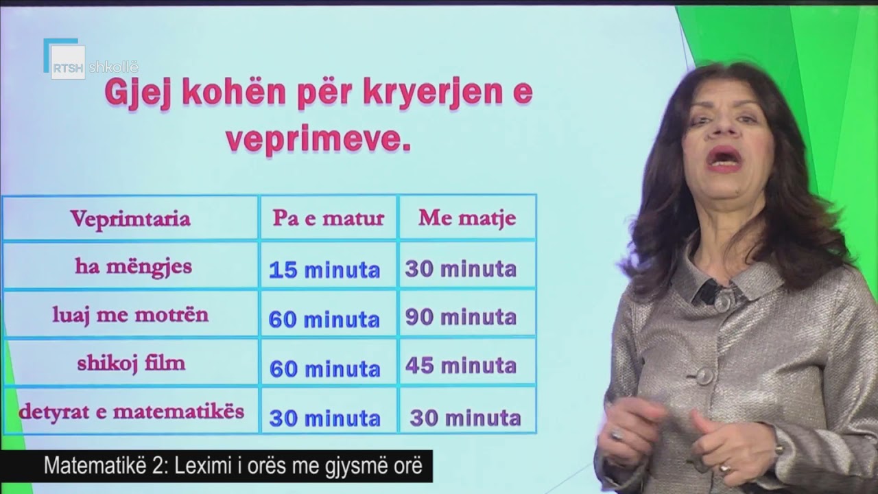 Matematikë 2 - Leximi i orës me gjysmë orë