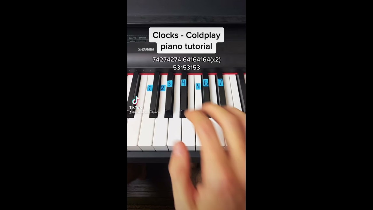 Clocks Coldplay Easy Piano Tutorial 