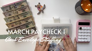 March 2025 Budget | Cash Envelope and Sinking Fund Stuffing | Paycheck 1 | 25 Year Old Budgeter
