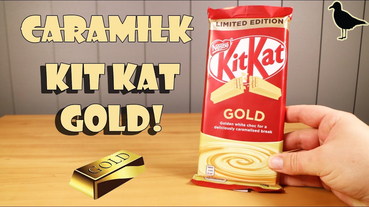 Limited Edition Kit Kat Gold Caramelised White Chocolate Food Tasting Review Birdew Reviews Youtube