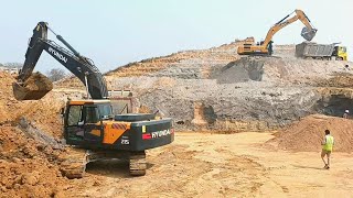 Hyundai 215 and Sany 350 excavator working || Tharmal Power plant