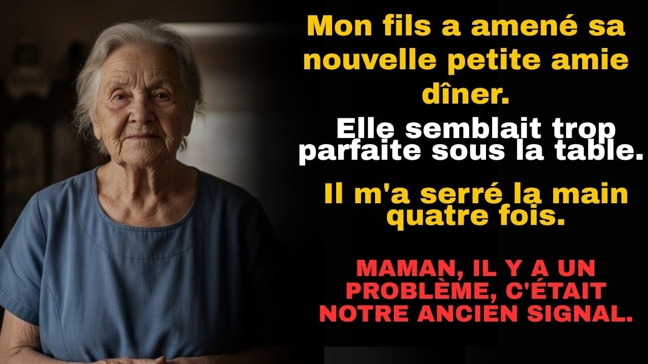 Samedi soir, au dîner, mon fils m'a serré la main quatre fois – notre vieux signal qui signifiait :
