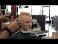 Nellie LV: Female Blonde Crew Cut at Barber Shop (YT Original)