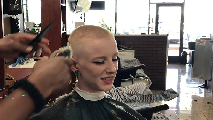 Nellie LV: Female Blonde Crew Cut at Barber Shop (...
