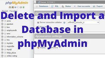 How to delete and import a database in phpMyAdmin