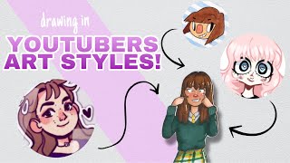 Drawing in YOUTUBERS ART STYLES | DrawingWiffWaffles, Kasey Golden & LavenderTowne