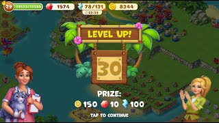 (Tropical Merge) At level 30, continue to build Puppy Playground. screenshot 5