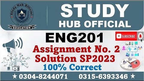 ENG201 Assignment 2 Solution Spring 2023, ENG201 Assignment 2 solution 2023, ENG201 assig 2 solution