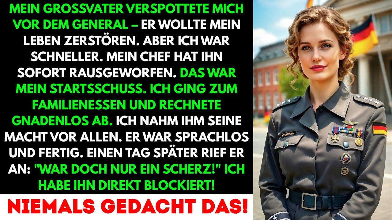 Mein Großvater verspottete mich vor dem General – bis der Kommandant kalt sagte: „Du bist nichts.“