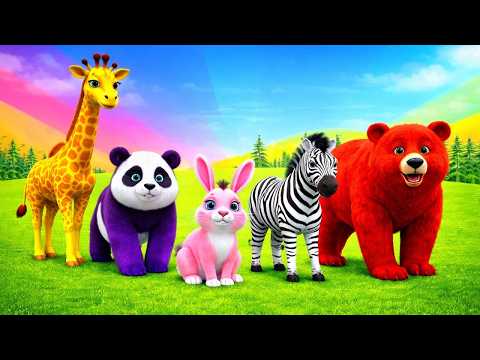 Long Slide Game with Cow Elephant Gorilla Hippopotamus Tiger 3d Animal Game Funny 3d Animals