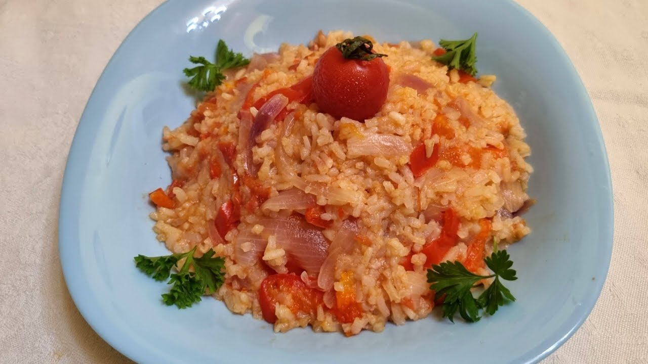 Red bell pepper and rice such a delicious combination YouTube