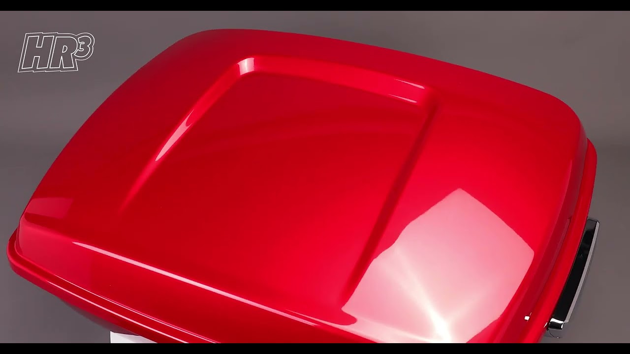 HR3 Wicked Red/Barracuda Silver King Size Touring Trunk Luggage with Speaker Cut Outs For 14-24 HD