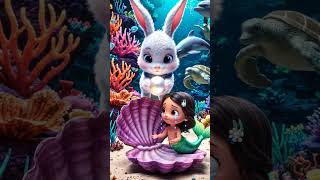 🐰 Bunny Finds the Mermaid's Magic Pearl 🧜‍♀️✨ | Cute AI Cartoon #Shorts Magic Pearl Found! 💎