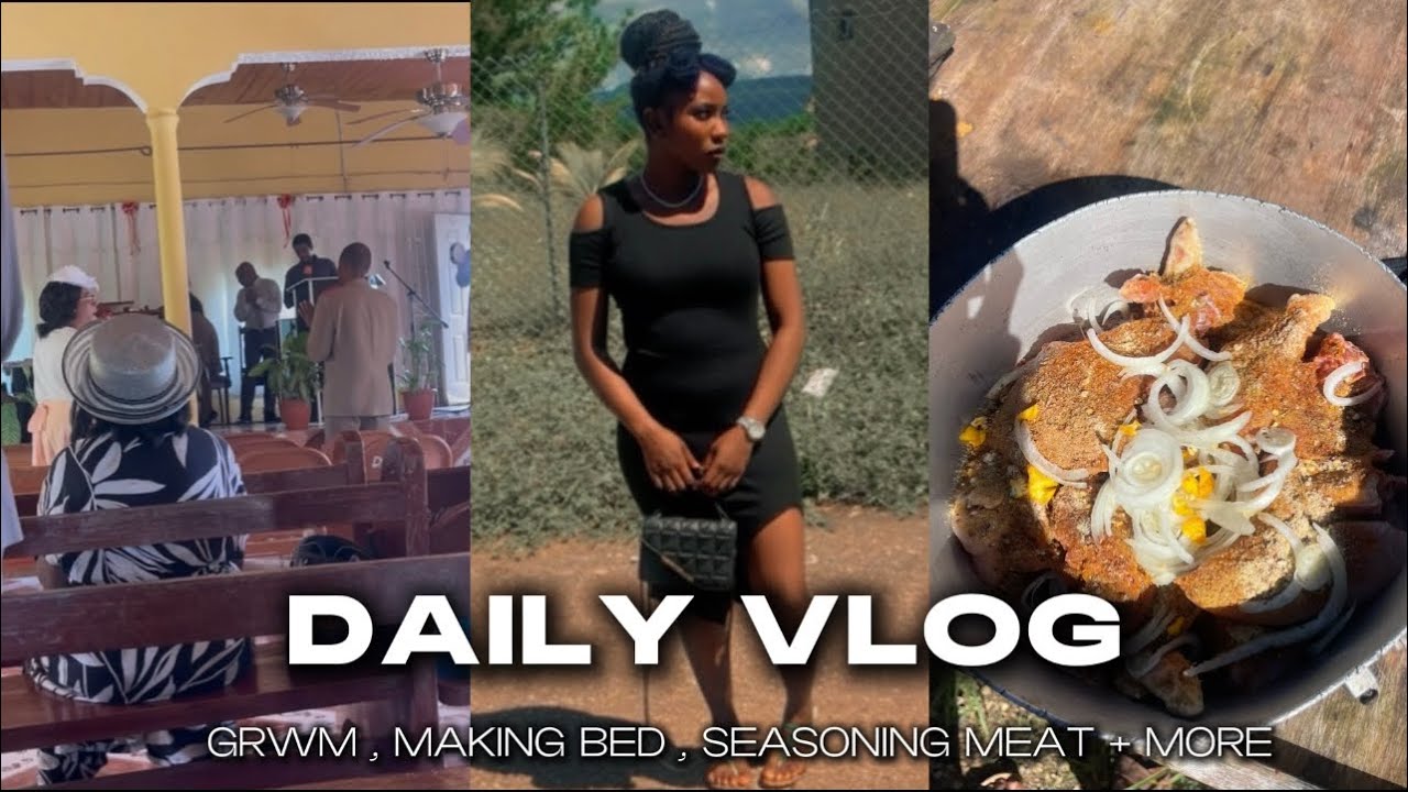 DAILY VLOG // GRWM TO GO TO CHURCH + SEASONING MEAT + CLEANING AND MORE 