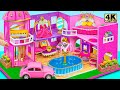 Comment faire le plus luxueux palais royal rose avec piscine pour hamster  maison en carton mini