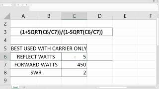 Excel SWR calculator for small screen. screenshot 2