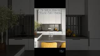 White Kitchen Design with Dark Grey Tiles #kitchendesign #kitchendesignideas