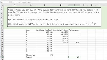 Payback and Net Present Value (NPV) - HVAC System
