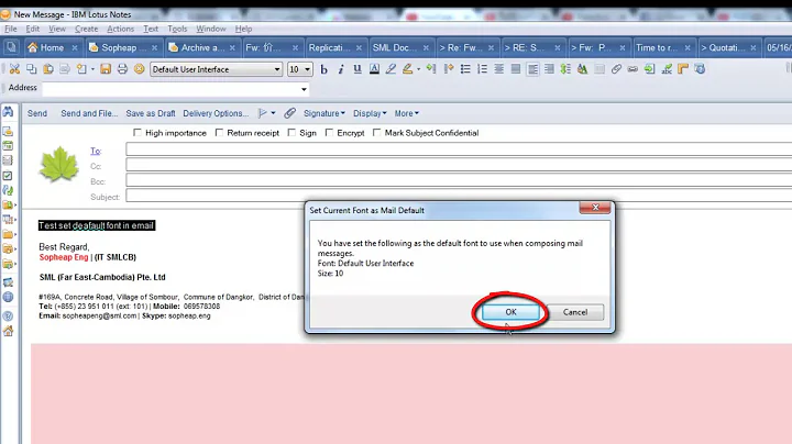How to set defaut Font in Lotus Note Mail