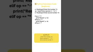 Calculator in Python 🧮 | Python Short Tutorial #shorts #datascience #education #pythoninhindi
