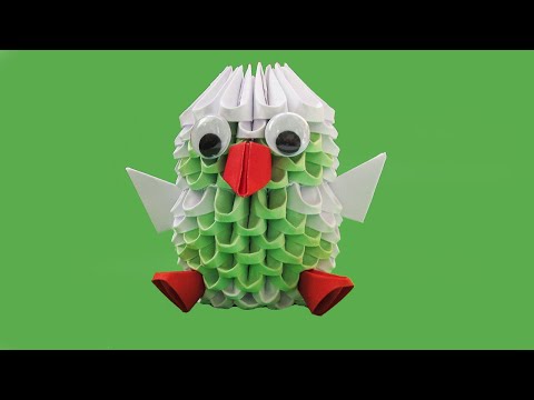 Оригами из модулей цыпленок видео