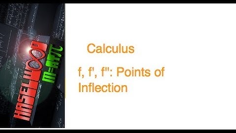 Calculus - 4.3 Notes Example 3: Finding Points of Inflection