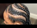 Stitch Feed In Braids Regular Speed| I did a Subscribers Hair !!