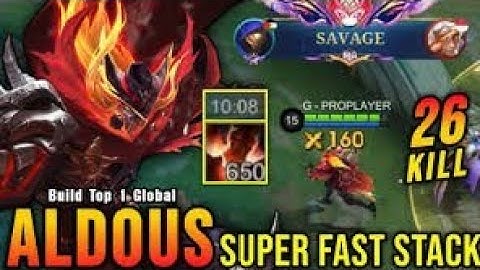 SAVAGE + 26 Kills! Offlane Monster Aldous 650 Stack in 10 Minutes - Build Top 1 Global Aldous ~ MLBB