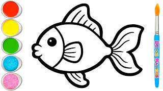 🐠⭐🐟 Learning 6 Sea Animals Together | Relaxing Drawing and Coloring for Kids #291 screenshot 4