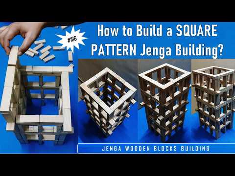Jenga Tutorial #186: How to Build a Square Pattern Jenga Building 🏢 #jenga #building #tutorial