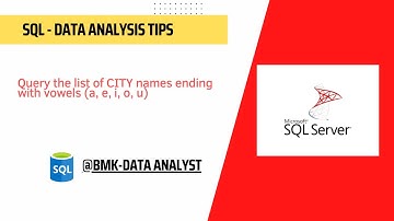 Query the list of CITY names starting with vowels (i.e., a, e, i, o, or u) in SQL |  SQL Tutorial