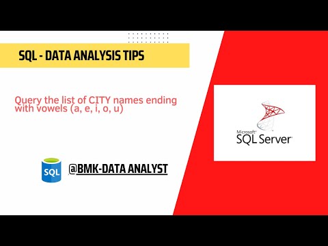 Query the list of CITY names starting with vowels (i.e., a, e, i, o, or u) in SQL |  SQL Tutorial