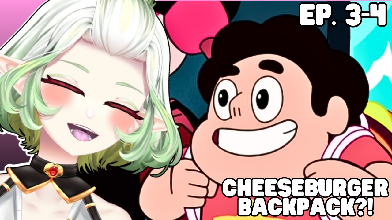 Cheeseburger backpack?! | VTuber Reacts | Steven universe Ep. 3-4