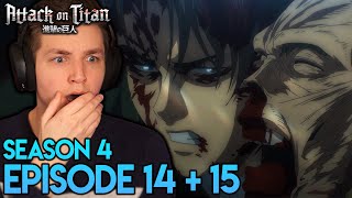 LEVI VS. BEAST TITAN PT. 2! EREN AND ZEKE'S TRUE PLAN!! | Attack on Titan REACTION S4 Episode 14, 15