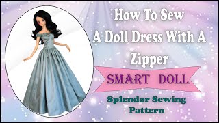 How To Sew A Fancy Doll Dress / Doll Clothes Sewing Tutorial / Smart Doll / Splendor Doll Pattern