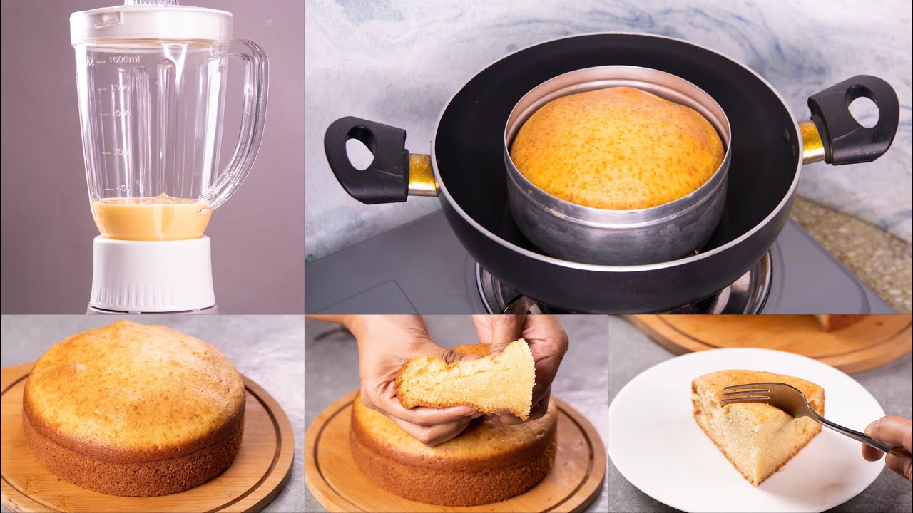 Mixer grinder Quick and easy vanilla cake at home 