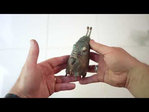 3D Printed Designer Art Toy - Bronze Block Dog