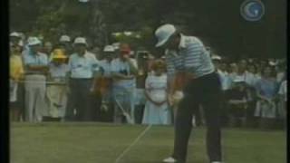 Lee Trevino resists the club from releasing through the ball. This